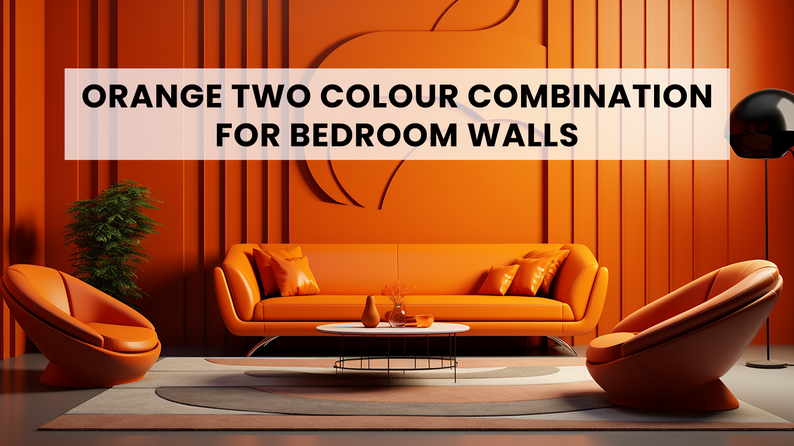 Orange Two Colour Combination for Bedroom Walls