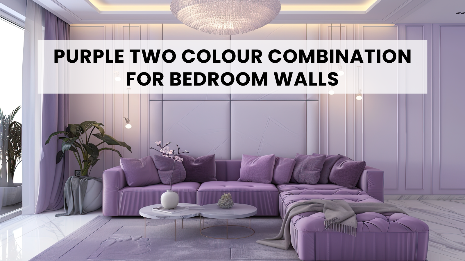 purple two colour combination for bedroom walls